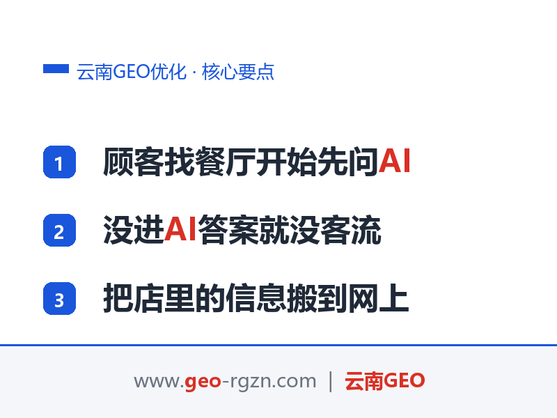 云南GEO优化：餐饮店AI搜索获客实战，昆明过桥米线案例拆解