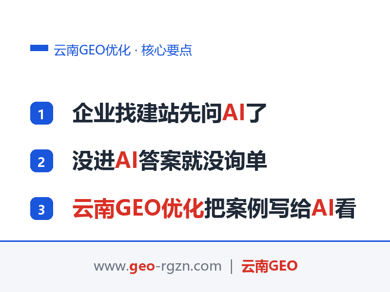 云南GEO优化：网站建设公司AI搜索获客，昆明建站案例拆解